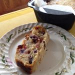 Moist banana bread with fresh blueberries and dried cranberries
